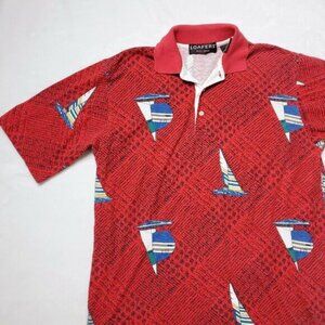 VINTAGE Loafers By Reed & James Polo Shirt Mens Size Medium Red Short Sleeve